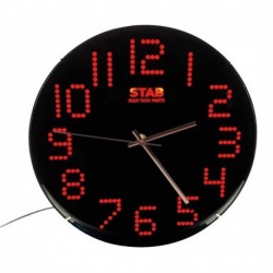 Horloge ronde murale à LED rouge