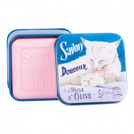 Savon boîte métal ROSE